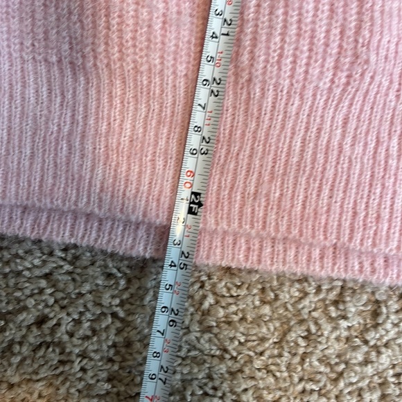 La Maille frnch Paris Cable Knit Asymmetrical Sweater  Pink knit button … - Picture 8 of 10